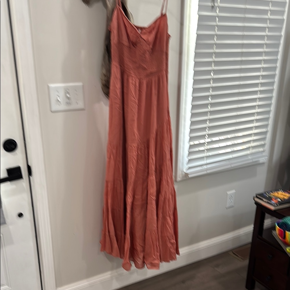 Free People Pink Spaghetti Strap Sundress Maxi